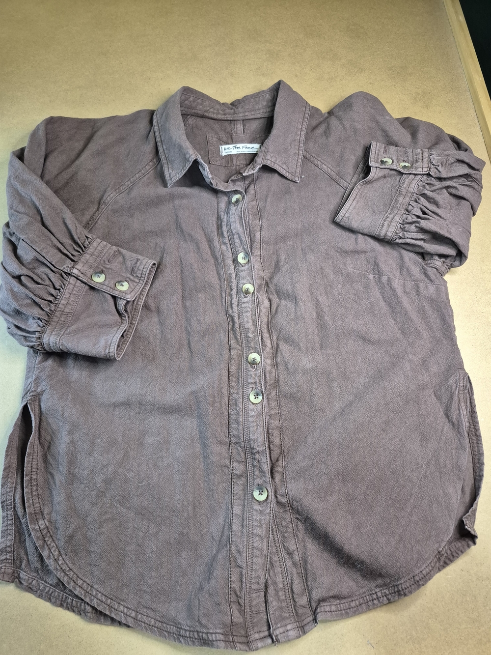 We The Free Washed Button-Down Shirt in Brown